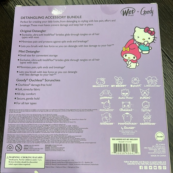 🆕 Wet Brush + Goody Detangling Bundle Hello Kitty - Picture 2 of 4
